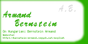 armand bernstein business card